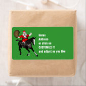 Santa Claus Riding A Black Horse Etiket (Insitu)