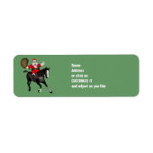 Santa Claus Riding A Black Horse Etiket (Voorkant)