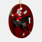 Santa Claus Riding A Black Horse Keramisch Ornament (Achterkant)