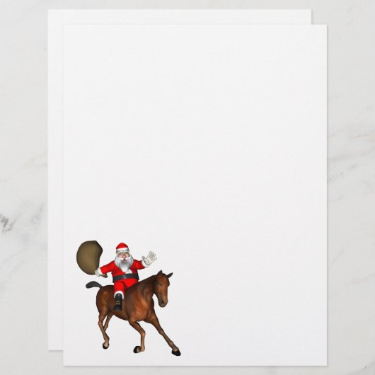 Santa Claus Riding A Brown Horse (Voorkant / Achterkant)