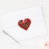 Santa Claus Riding A Brown Horse Hart Sticker (Envelop)
