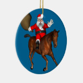 Santa Claus Riding A Brown Horse Keramisch Ornament (Rechts)