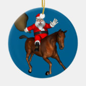 Santa Claus Riding A Brown Horse Keramisch Ornament (Voorkant)