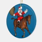 Santa Claus Riding A Brown Horse Keramisch Ornament (Links)
