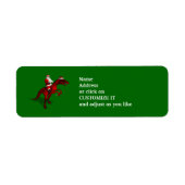 Santa Claus Riding A Dinosaur Etiket (Voorkant)