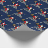 Santa Claus Riding A Dolphin Cadeaupapier (Hoek)