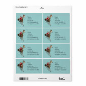 Santa Claus Riding A Giraffe Etiket (Full Sheet)