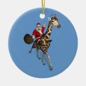 Santa Claus Riding A Giraffe Keramisch Ornament (Voorkant)