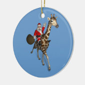 Santa Claus Riding A Giraffe Keramisch Ornament (Links)