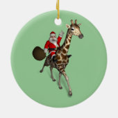 Santa Claus Riding A Giraffe Keramisch Ornament (Achterkant)