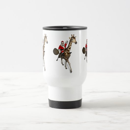 Santa Claus Riding A Giraffe Reisbeker (Center)