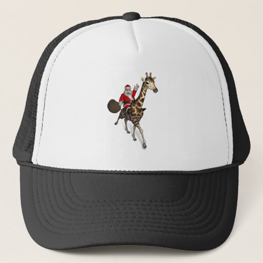 Santa Claus Riding A Giraffe Trucker Pet (Voorkant)