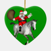 Santa Claus Riding A Grey Horse Keramisch Ornament (Achterkant)