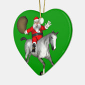 Santa Claus Riding A Grey Horse Keramisch Ornament (Links)