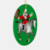 Santa Claus Riding A Grey Horse Keramisch Ornament (Rechts)