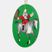 Santa Claus Riding A Grey Horse Keramisch Ornament (Links)