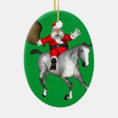 Santa Claus Riding A Grey Horse Keramisch Ornament (Achterkant)
