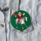 Santa Claus Riding A Grey Horse Ronde Button 4,0 Cm (In situ)