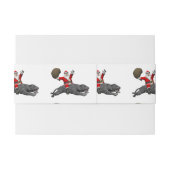 Santa Claus Riding a Grey Panther Uitnodigingen Wikkel (Achterkant Voorbeeld)