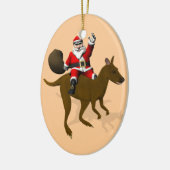 Santa Claus Riding A Kangaroo Keramisch Ornament (Links)