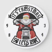 Santa Claus riding a motorcycle Grote Klok (Voorkant)
