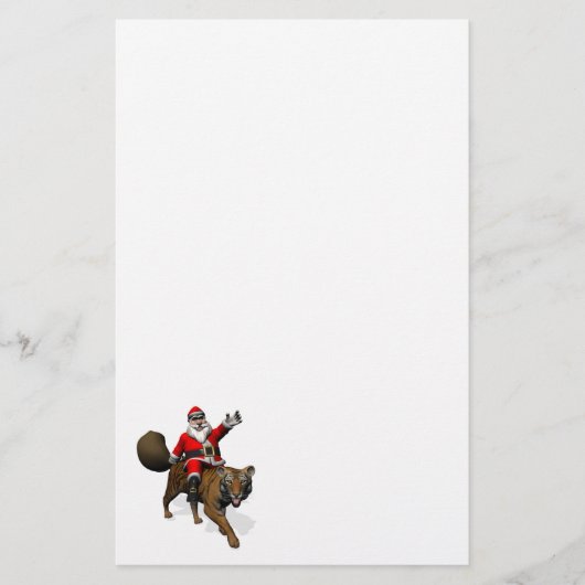 Santa Claus Riding A Tiger Briefpapier (Voorkant)