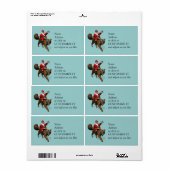 Santa Claus Riding A Tiger Etiket (Full Sheet)