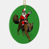 Santa Claus Riding A Tiger Keramisch Ornament (Rechts)
