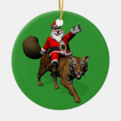 Santa Claus Riding A Tiger Keramisch Ornament (Voorkant)