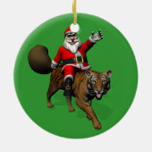 Santa Claus Riding A Tiger Keramisch Ornament (Achterkant)