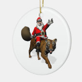 Santa Claus Riding A Tiger Keramisch Ornament (Links)