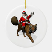 Santa Claus Riding A Tiger Keramisch Ornament (Achterkant)
