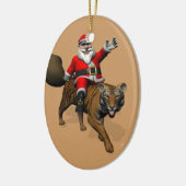 Santa Claus Riding A Tiger Keramisch Ornament (Links)