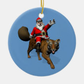 Santa Claus Riding A Tiger Keramisch Ornament (Voorkant)
