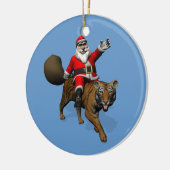 Santa Claus Riding A Tiger Keramisch Ornament (Links)