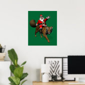 Santa Claus Riding A Tiger Poster (Thuiskantoor)
