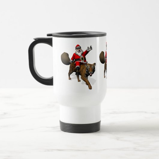 Santa Claus Riding A Tiger Reisbeker (Links)