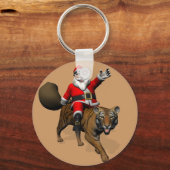 Santa Claus Riding A Tiger Sleutelhanger (Voorkant)