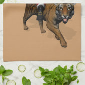 Santa Claus Riding A Tiger Theedoek (Gevouwen)