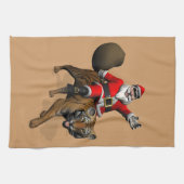 Santa Claus Riding A Tiger Theedoek (Horizontaal)