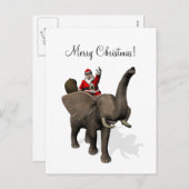 Santa Claus Riding an Elephant Feestdagenkaart (Voorkant / Achterkant)