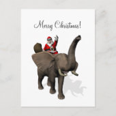 Santa Claus Riding an Elephant Feestdagenkaart (Voorkant)