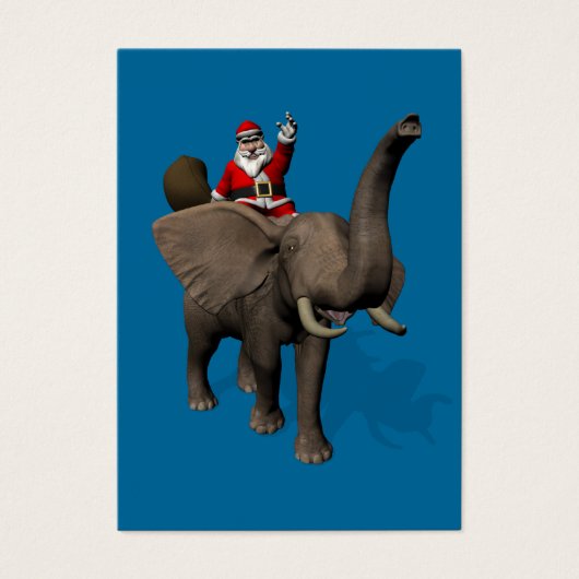 Santa Claus Riding an Elephant Visitekaartjes (Voorkant)