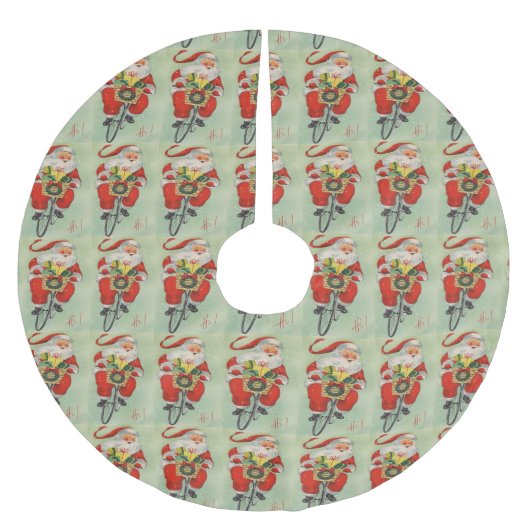 Santa Claus Riding Bike Basket of Cadeaus Kerstboom Rok (Voorkant)