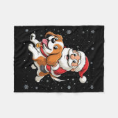Santa Claus Riding Cavalier King Charles Spaniel D Fleece Deken (Voorkant (Horizontaal))