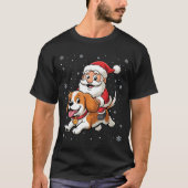 Santa Claus Riding Cavalier King Charles Spaniel D T-shirt (Voorkant)