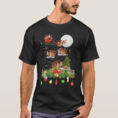 Santa Claus Riding Chipmun Reindeer Sleigh Xmas Da T-shirt (Voorkant)