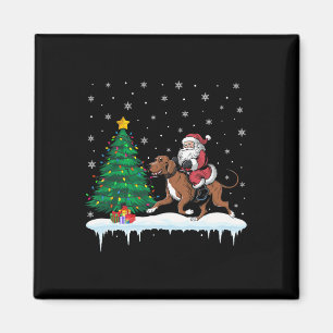 Santa Claus Riding Coonhound Dog Boys Girls Kinder Magneet