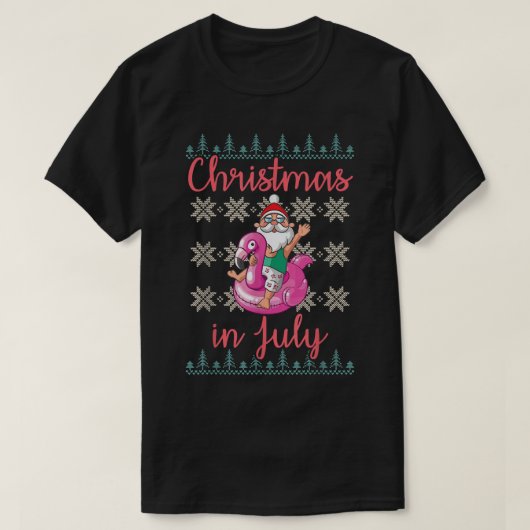 Santa Claus Riding Duck Merry Chrismas in juli Ugl T-shirt (Design voorkant)