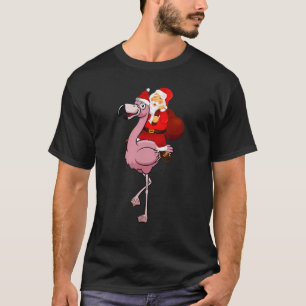 Santa Claus Riding Flamingo Kerstmis Pajama Kinder T-shirt